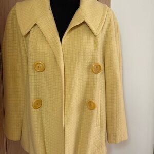 VINTAGE Women's Large-collar, Open Swing style, Textured fabric Spring Jacket.